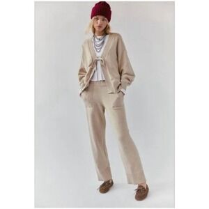 Free People Beach Solar Sweater Set Beige Oatmeal Knit Matching Cozy Set